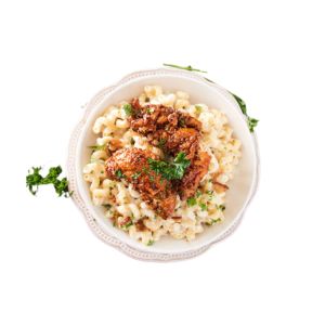Four‑Cheese Mac & Cheese w/ Tenders